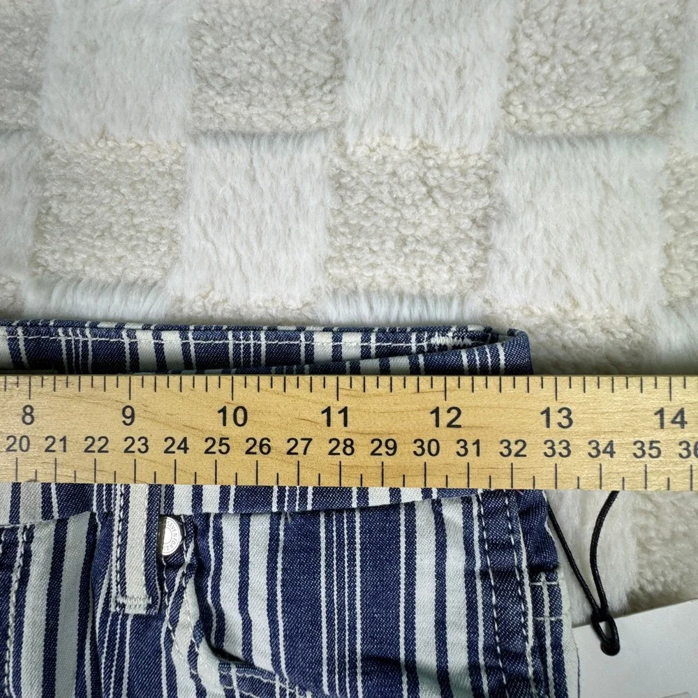 For All Mankind Striped Jeans Women's Size 25 Blue White Wide Leg Pants NWT - Picture 6 of 15